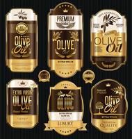 Olive oil retro labels collection vector