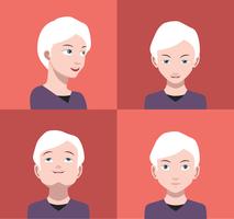 Conjunto de coloridos avatares de personajes. vector