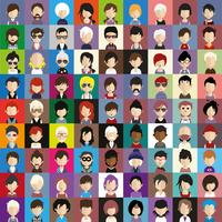 Set of colorful avatars of characters vector