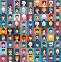 Set of colorful avatars of characters vector