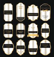 Luxury premium golden badges and labels vector