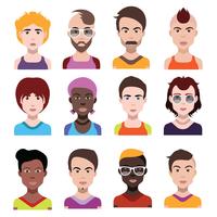 Set of colorful avatars of characters vector