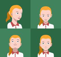 Set of colorful avatars of characters vector