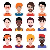 Set of colorful avatars of characters vector