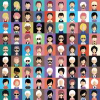 Set of colorful avatars of characters vector