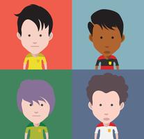 Set of colorful avatars of characters vector