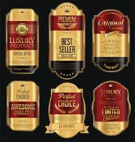 Luxury premium golden badges and labels vector