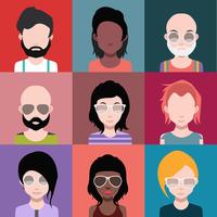 Set of colorful avatars of characters vector