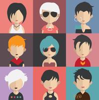 Set of colorful avatars of characters vector