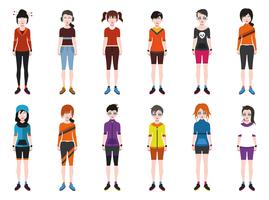 Set of colorful avatars of characters vector