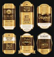 Luxury premium golden badges and labels vector