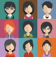 Set of colorful avatars of characters vector