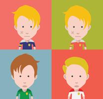 Set of colorful avatars of characters vector