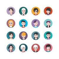 Conjunto de coloridos avatares de personajes. vector