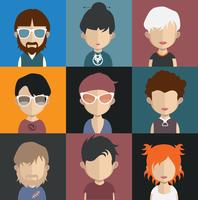 Set of colorful avatars of characters vector