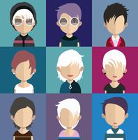 Set of colorful avatars of characters vector