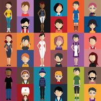 Set of colorful avatars of characters vector