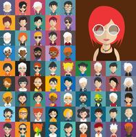 Avatar collection of various male and female characters vector