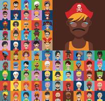 Avatar collection of various male and female characters vector