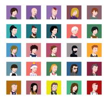 Set of colorful avatars of characters vector