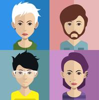 Set of colorful avatars of characters vector