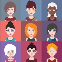 Set of colorful avatars of characters vector