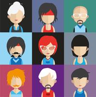 Set of colorful avatars of characters vector