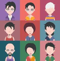 Set of colorful avatars of characters vector