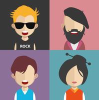 Set of colorful avatars of characters vector