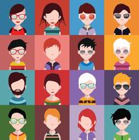 Set of colorful avatars of characters vector