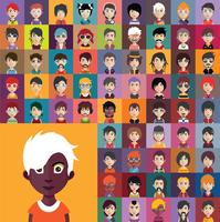 Colección Avatar de varios personajes masculinos y femeninos. vector