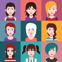 Conjunto de coloridos avatares de personajes. vector