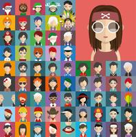 Avatar collection of various male and female characters vector