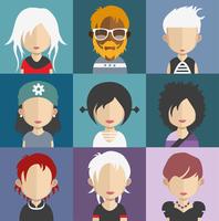 Set of colorful avatars of characters vector