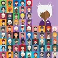 Avatar collection of various male and female characters vector