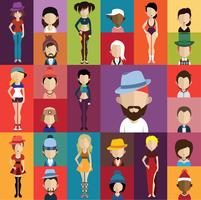 Set of colorful avatars of characters vector