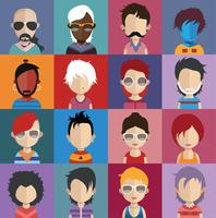 Set of colorful avatars of characters vector