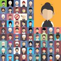 Colección Avatar de varios personajes masculinos y femeninos. vector