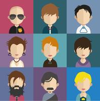 Set of colorful avatars of characters vector