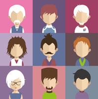 Conjunto de coloridos avatares de personajes. vector