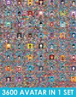 Set of colorful avatars of characters vector