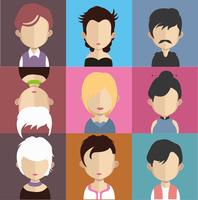 Set of colorful avatars of characters vector