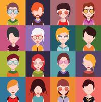 Set of colorful avatars of characters vector