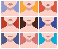 Set of colorful avatars of characters vector