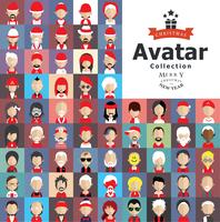 Set of colorful avatars of characters vector