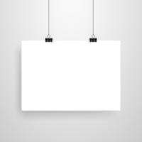 Mock-Up Realistic White Poster Hanging