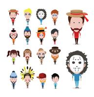 Set of colorful avatars of characters vector