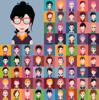 Avatar collection of various male and female characters vector