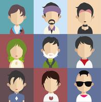 Set of colorful avatars of characters vector