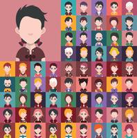 Avatar collection of various male and female characters vector